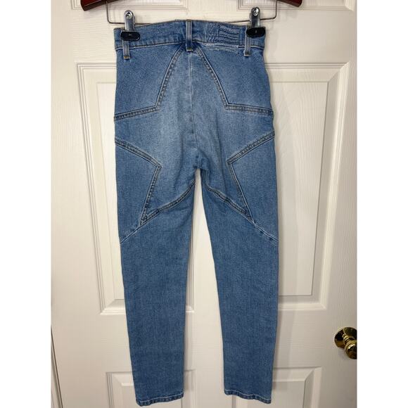 Revice Womens Venus Crop High Waist Star Butt Denim Skinny Leg Jeans Size 24 - Picture 4 of 7